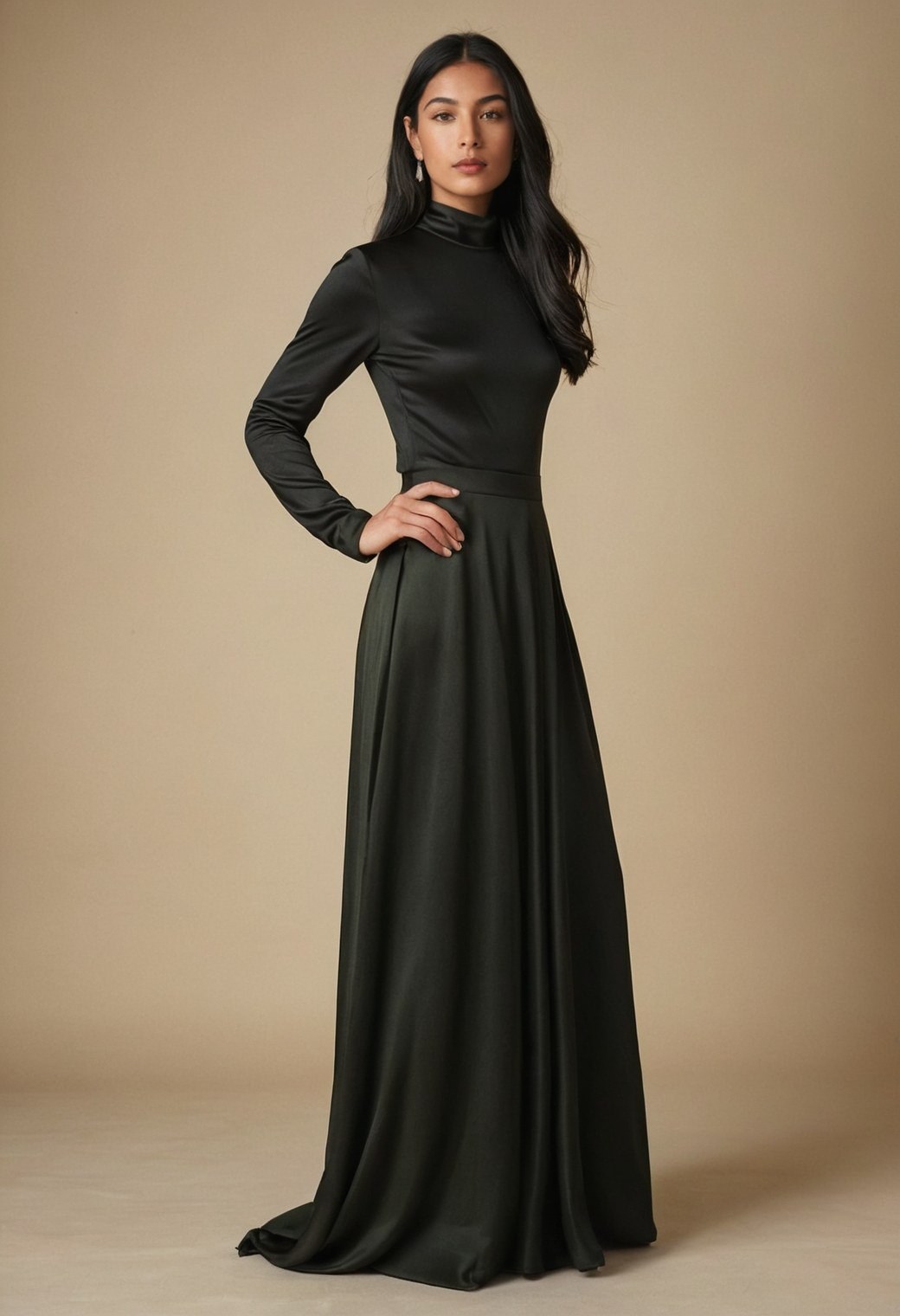 Saten Drape Abiye Elbise